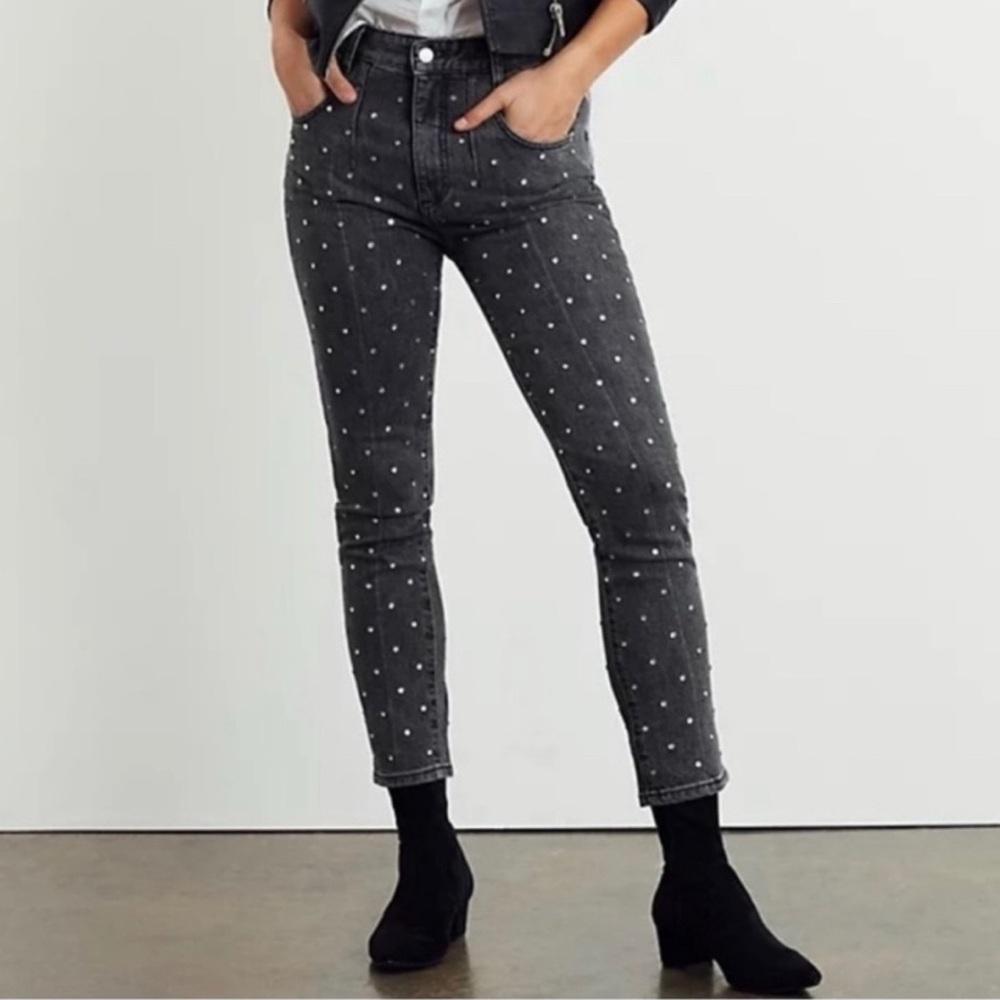 Pilcro studded gray/black denim